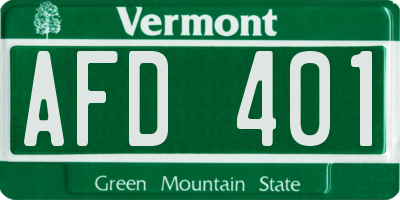 VT license plate AFD401