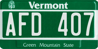 VT license plate AFD407