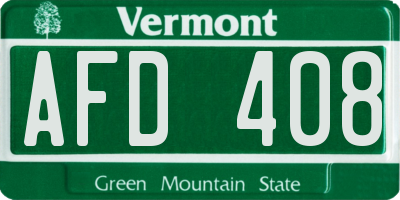 VT license plate AFD408