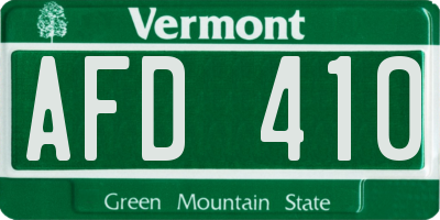 VT license plate AFD410
