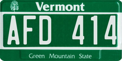 VT license plate AFD414