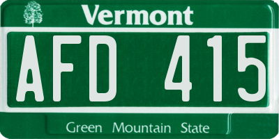 VT license plate AFD415