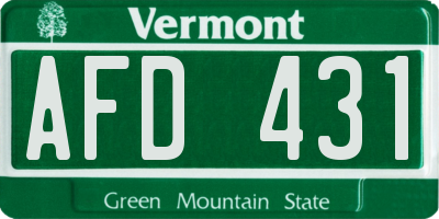 VT license plate AFD431