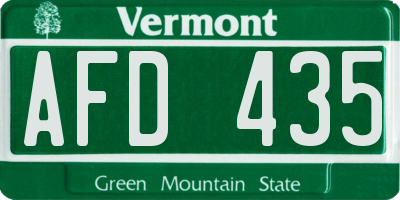 VT license plate AFD435