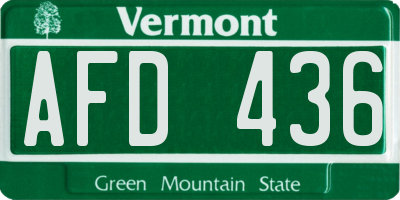 VT license plate AFD436