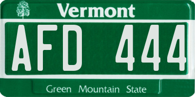 VT license plate AFD444