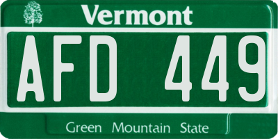 VT license plate AFD449