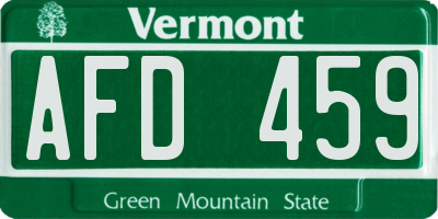 VT license plate AFD459