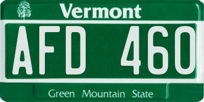 VT license plate AFD460