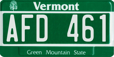 VT license plate AFD461
