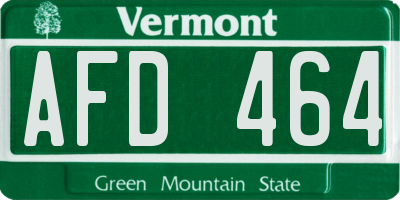 VT license plate AFD464