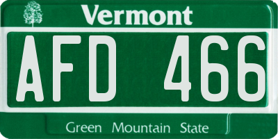 VT license plate AFD466