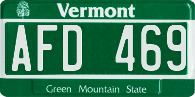 VT license plate AFD469