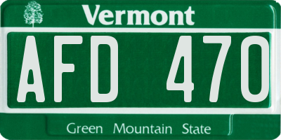 VT license plate AFD470