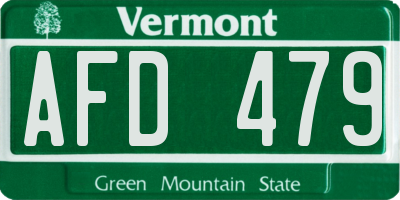 VT license plate AFD479
