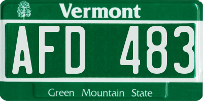VT license plate AFD483
