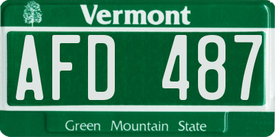 VT license plate AFD487