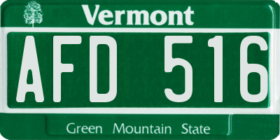 VT license plate AFD516