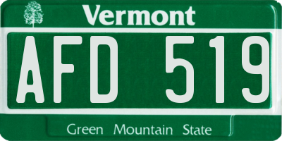 VT license plate AFD519