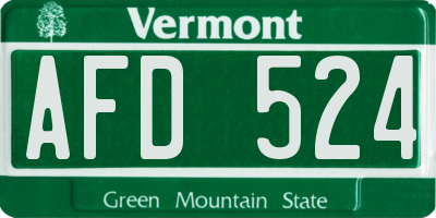 VT license plate AFD524
