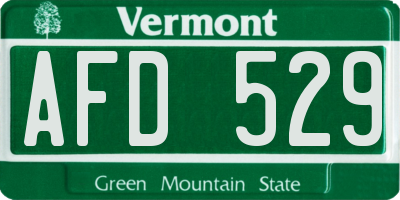 VT license plate AFD529