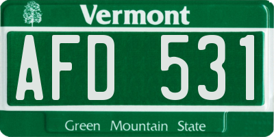 VT license plate AFD531