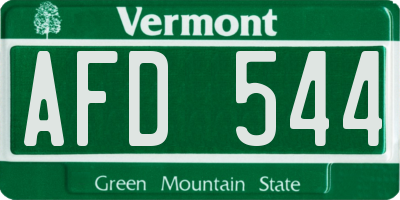VT license plate AFD544