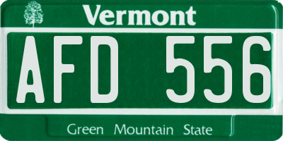 VT license plate AFD556