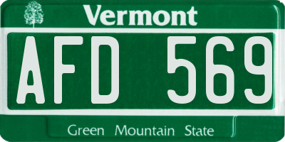VT license plate AFD569