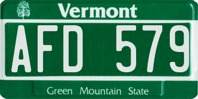VT license plate AFD579