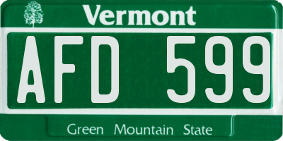 VT license plate AFD599