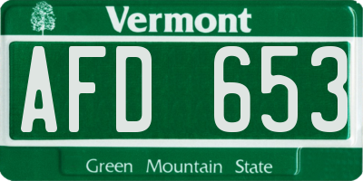 VT license plate AFD653