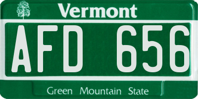 VT license plate AFD656