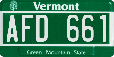 VT license plate AFD661