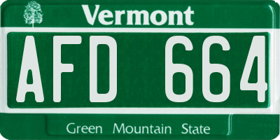 VT license plate AFD664