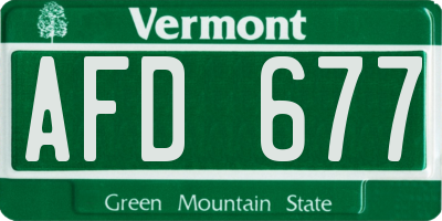 VT license plate AFD677