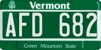VT license plate AFD682