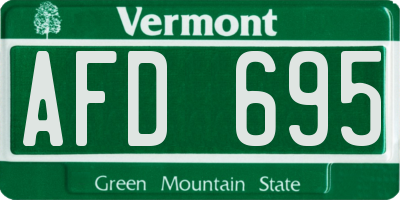 VT license plate AFD695