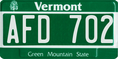 VT license plate AFD702