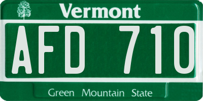 VT license plate AFD710
