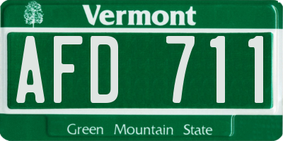 VT license plate AFD711
