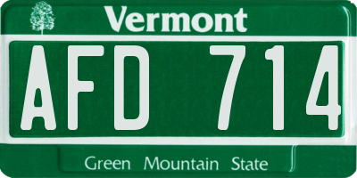 VT license plate AFD714