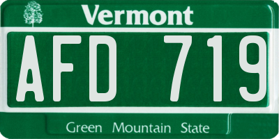 VT license plate AFD719