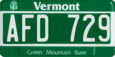 VT license plate AFD729