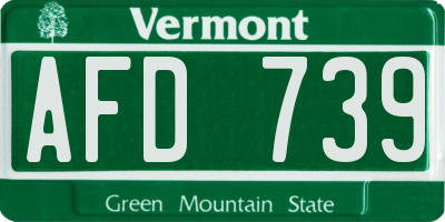 VT license plate AFD739