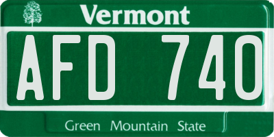VT license plate AFD740