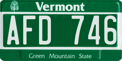 VT license plate AFD746