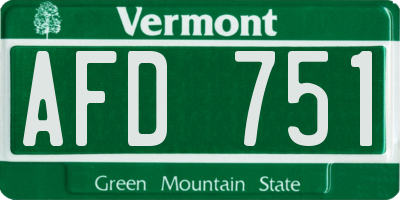 VT license plate AFD751