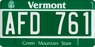 VT license plate AFD761