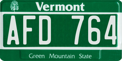 VT license plate AFD764